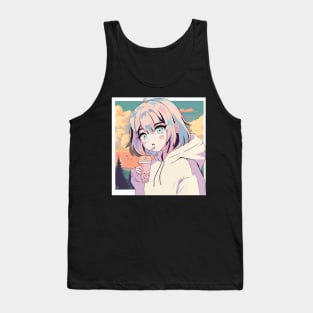 Cute anime boba girl Tank Top